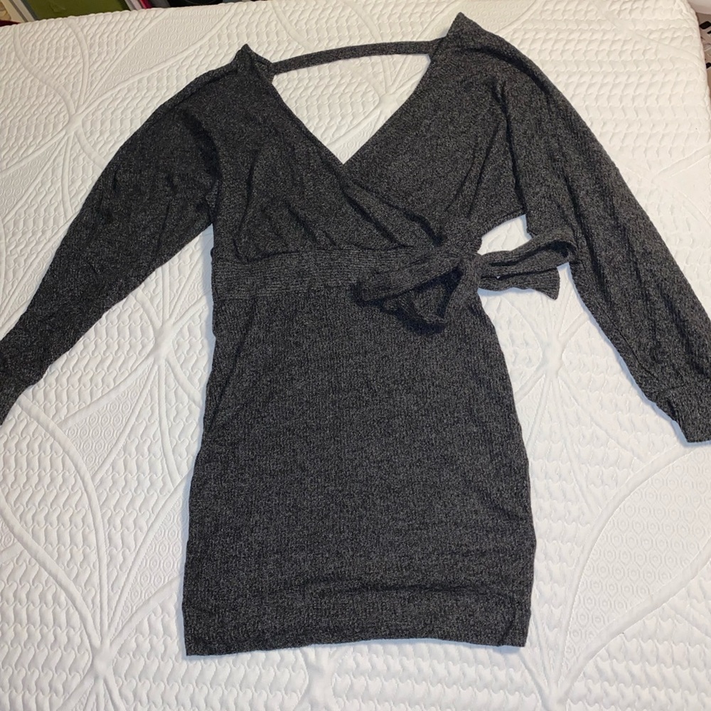 Gray Knee Length Dress